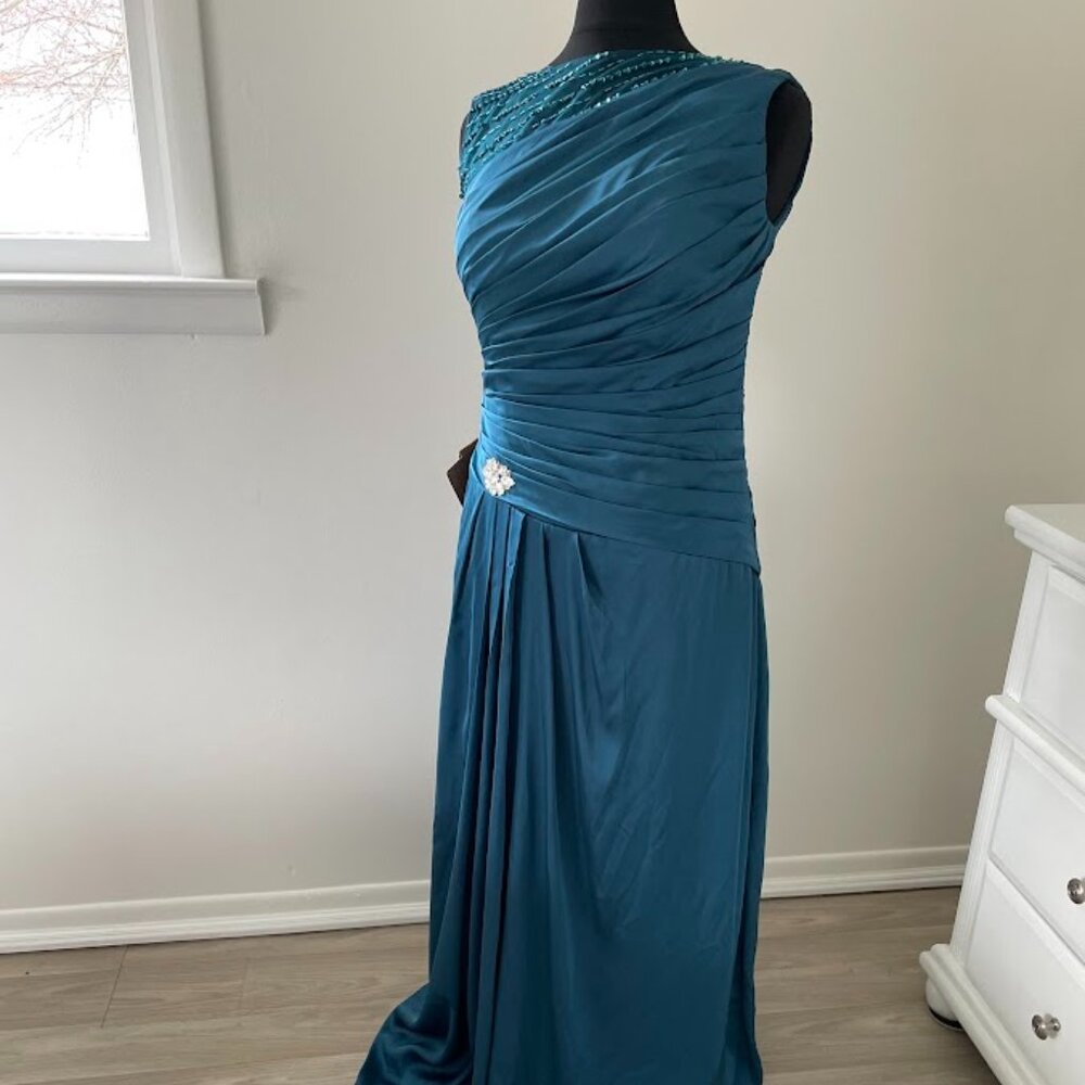 NEW Formal Prom Wedding special occasion full / floor length teal dress